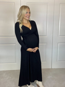 Knit Wrap Maxi in Black