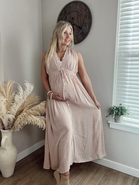 Baby Pink Lace Detail Maxi – Rebel and Blush