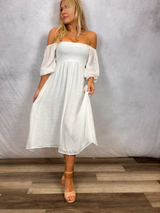 Smocked Bust Flowy Midi Dress Rebel and Blush Smocked Bust Flowy Midi Dress Rebel and Blush