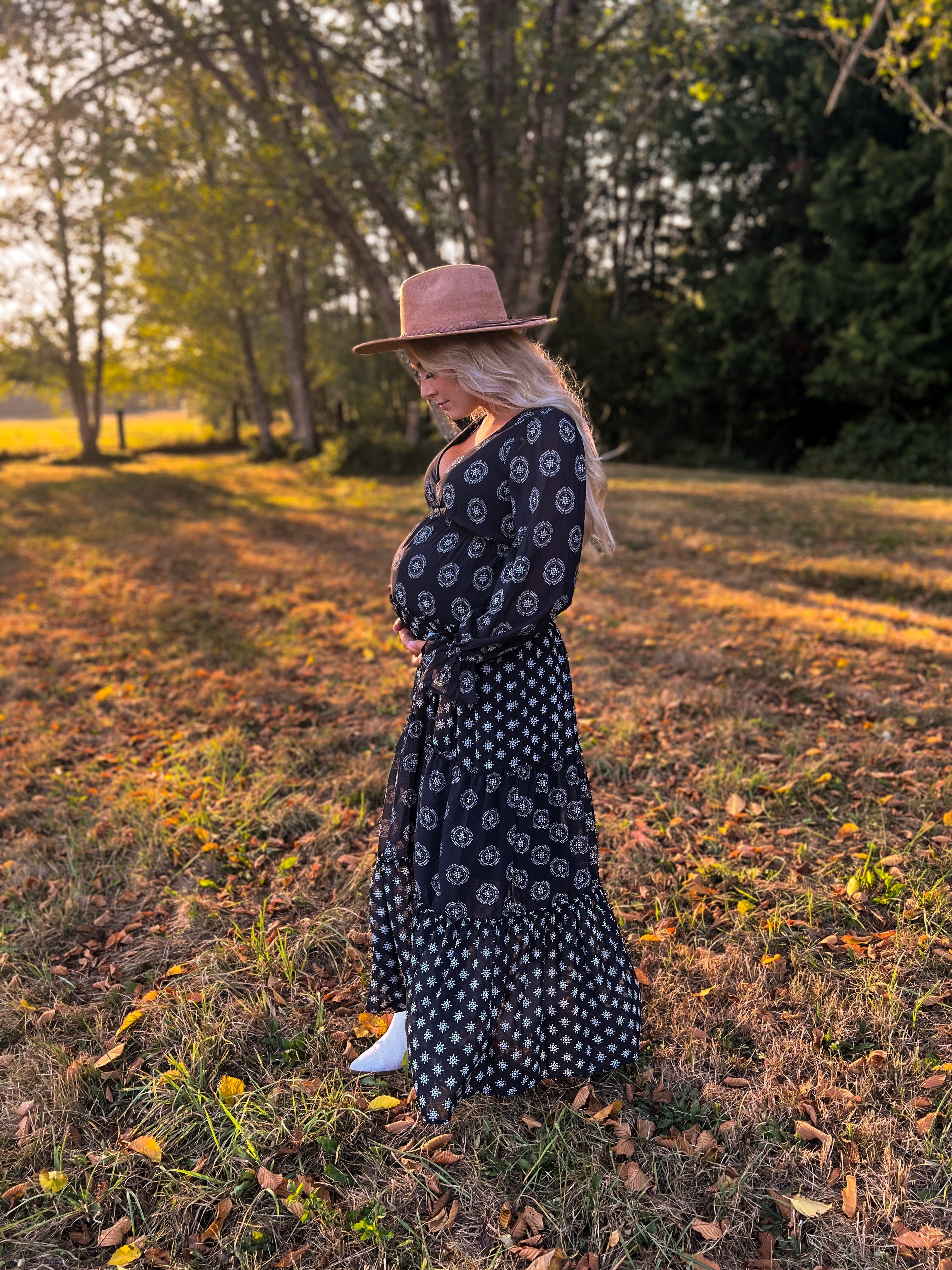 Black Printed Maxi Dress