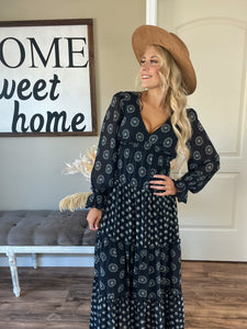 Black Printed Maxi Dress