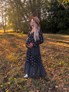 Black Printed Maxi Dress