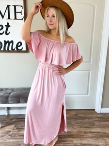 Pink Ruffled Maxi