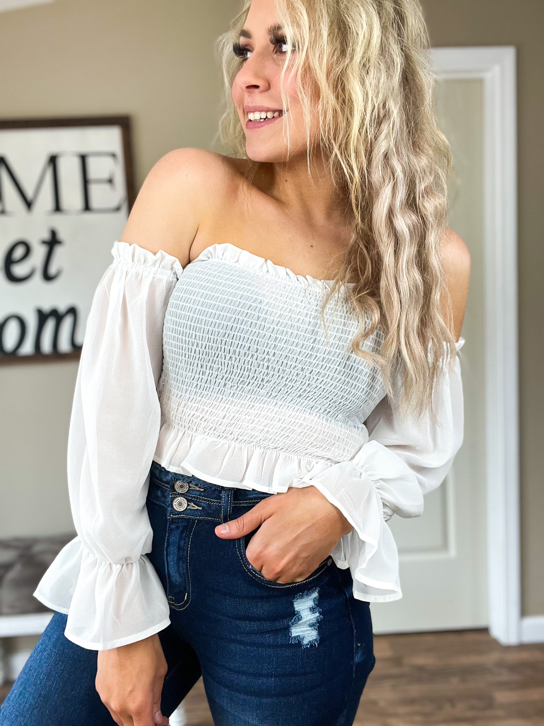 White Off The Shoulder Top