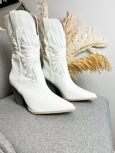 White Supernova Stitched Boots