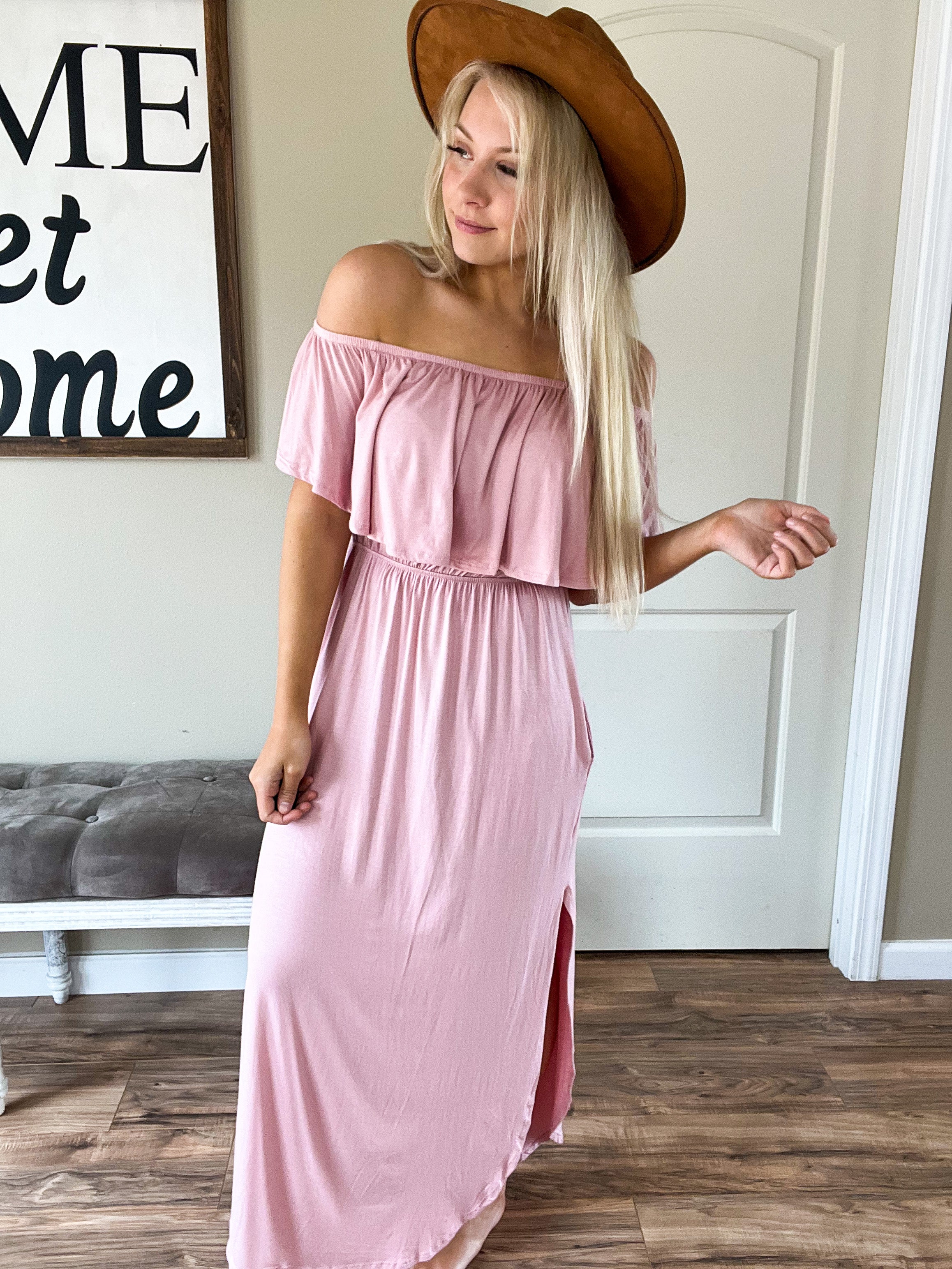 Pink Ruffled Maxi