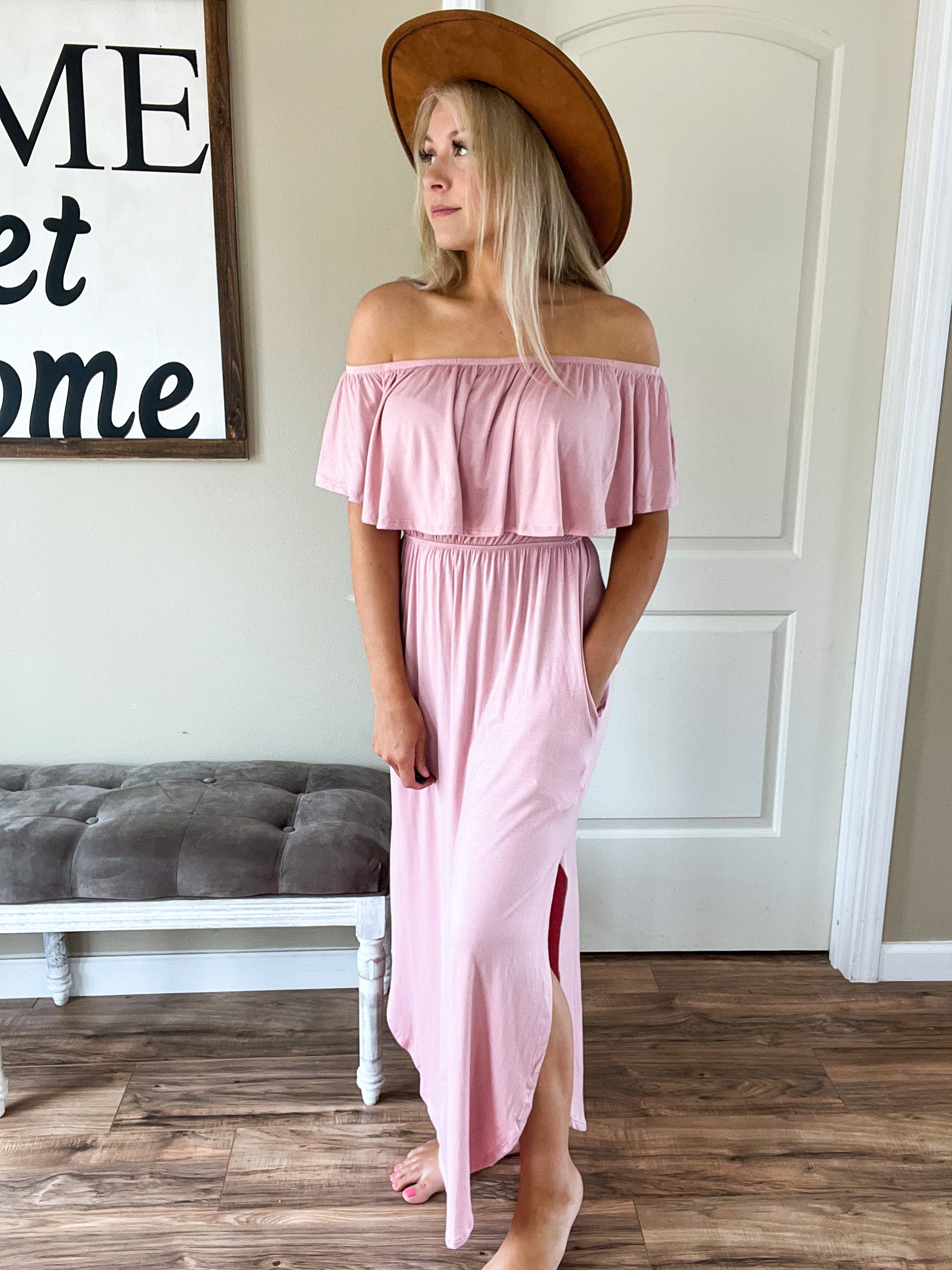 Pink Ruffled Maxi